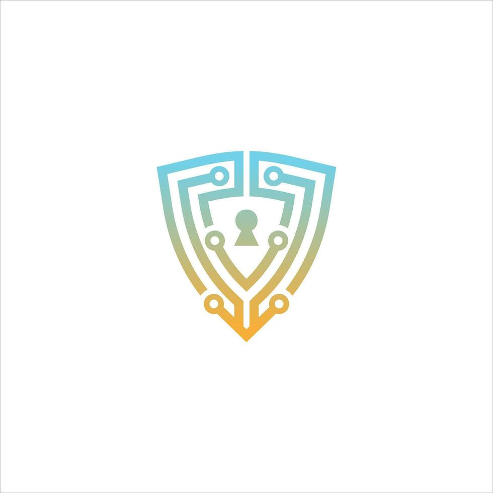 security logo technology for your company, shield logo for security data vector