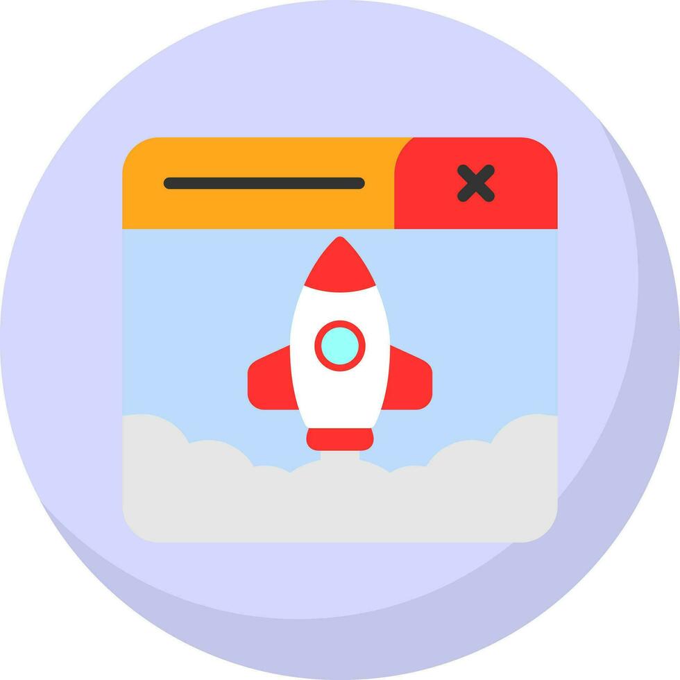 Rocket Launch Vector Icon Design