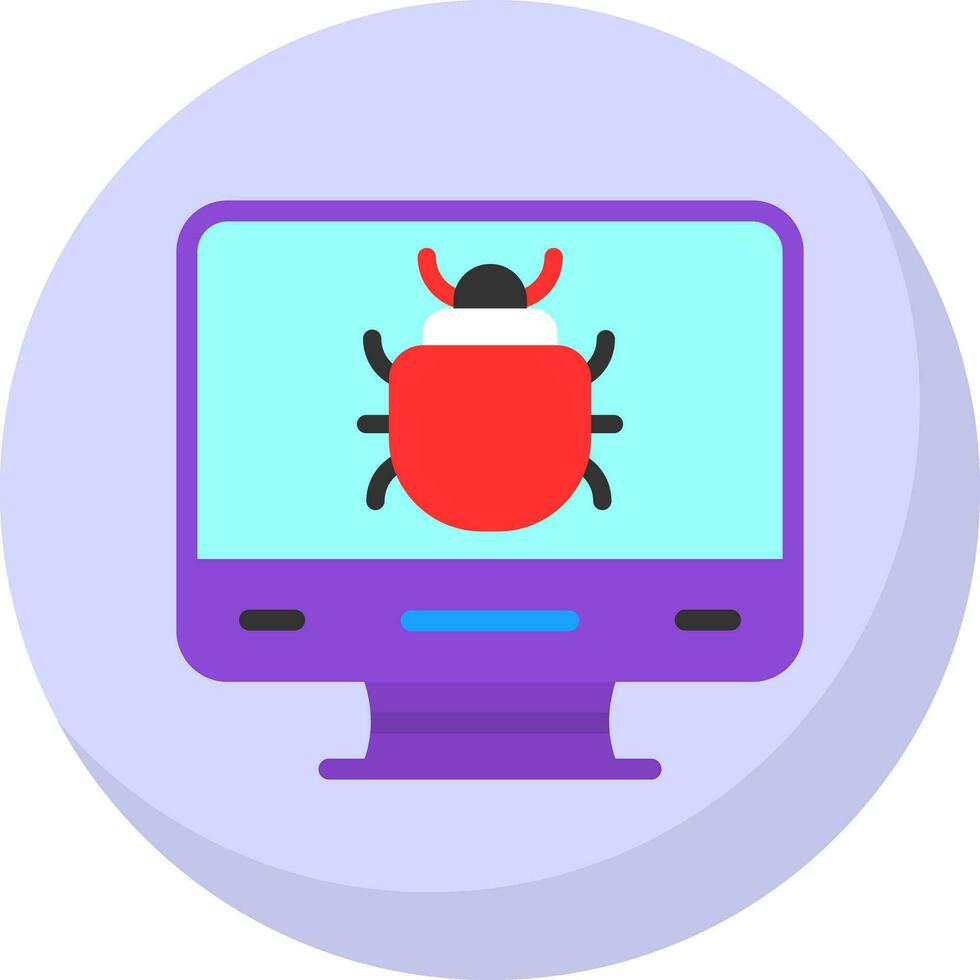 Computer Bug Vector Icon Design