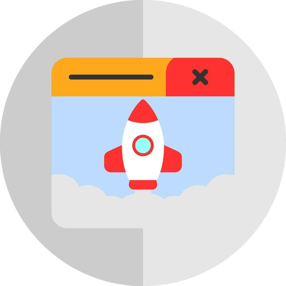Rocket Launch Vector Icon Design