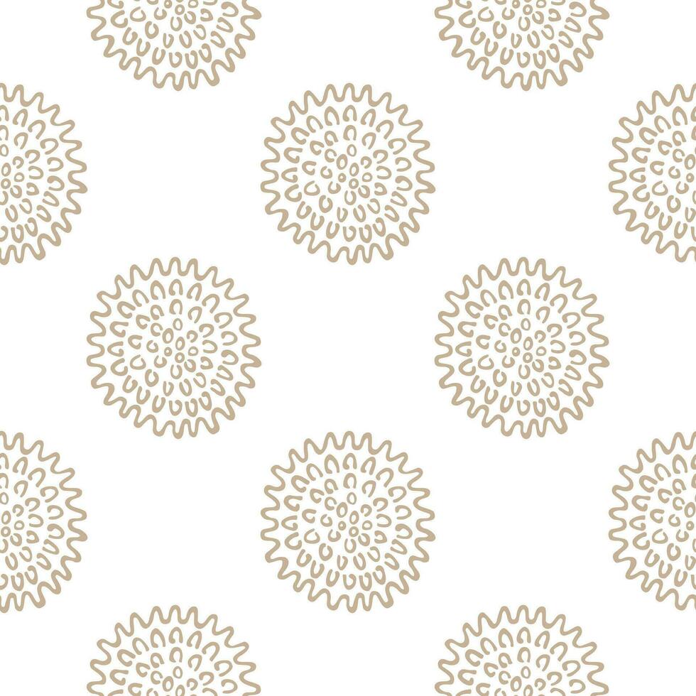 Background with a ball with spikes, toy massager for a pet. Seamless pattern with studded ball for dogs and cats. Vector illustration.