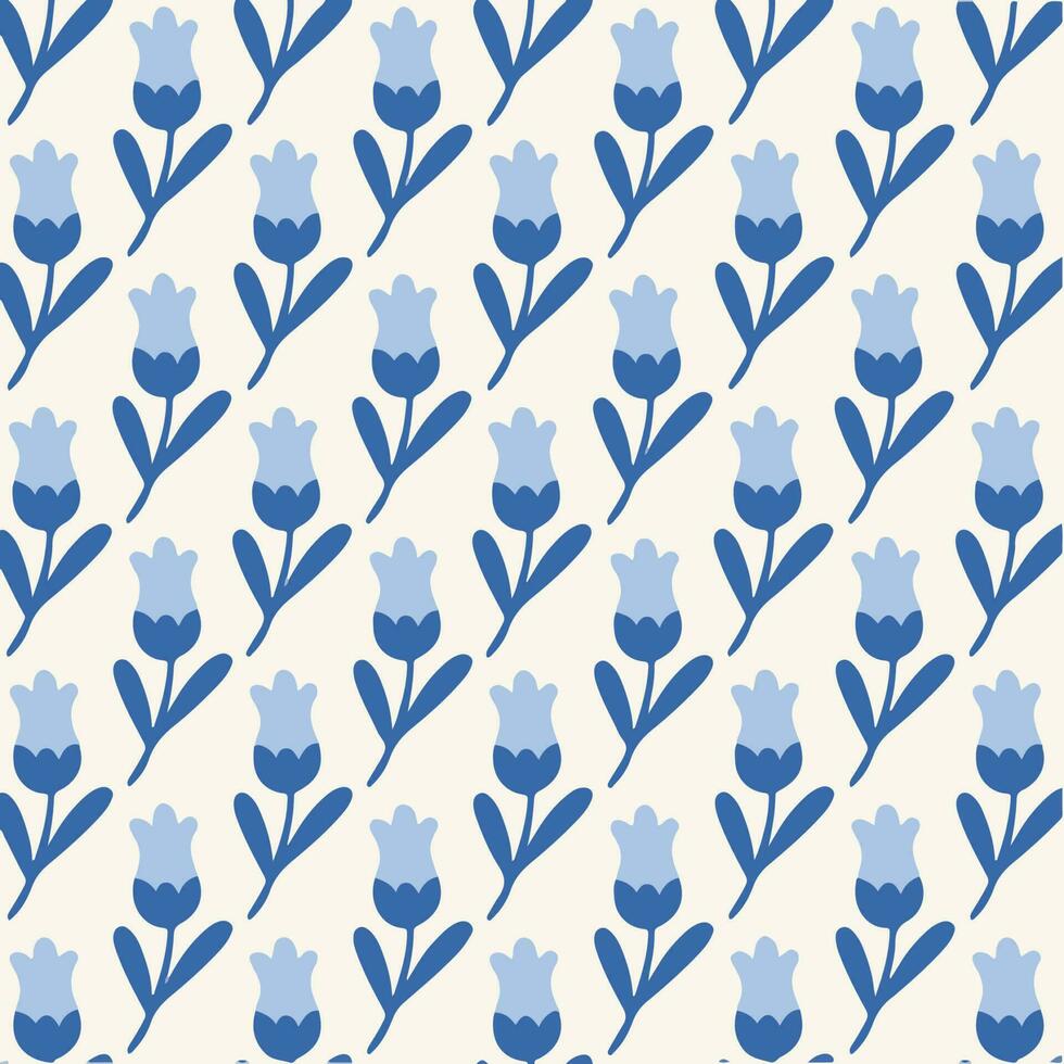 azul flores modelo antecedentes. social medios de comunicación correo. floral vector ilustración.