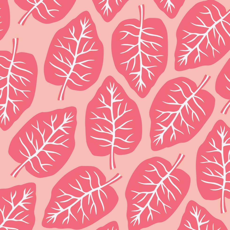 Tropical Leaf Pattern Background. Social Media Post. Botanical Vector Illustration.