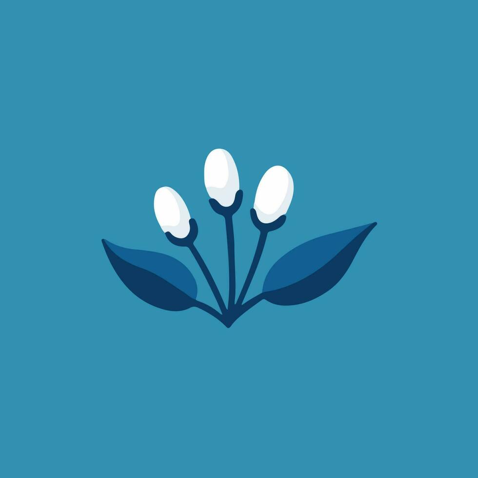 Tropical Flower Symbol. Social Media Post. Floral Vector Illustration.