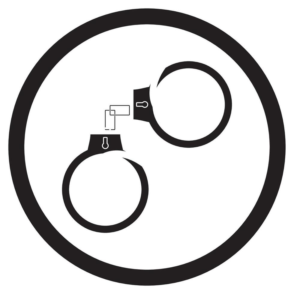 Handcuffs icon vector. Illustration of control for thief criminal illustration vector