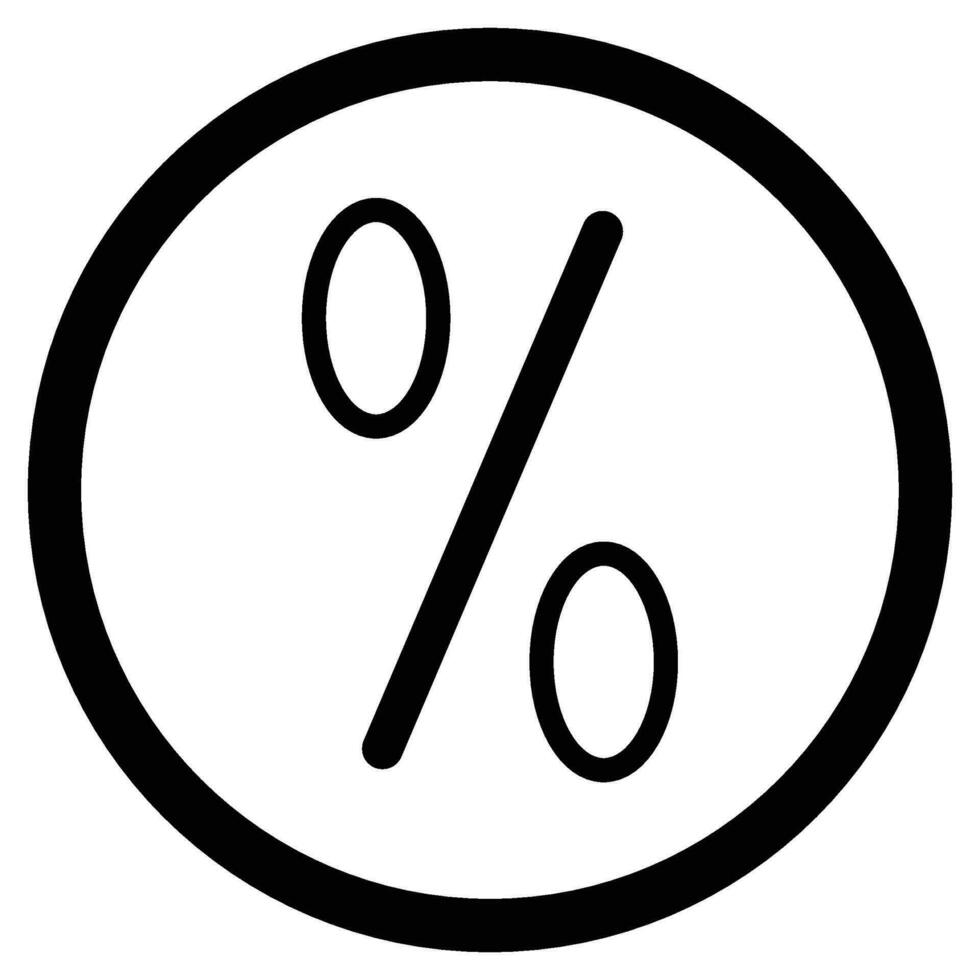 Icon percent vector in round. App badge for investment illustration