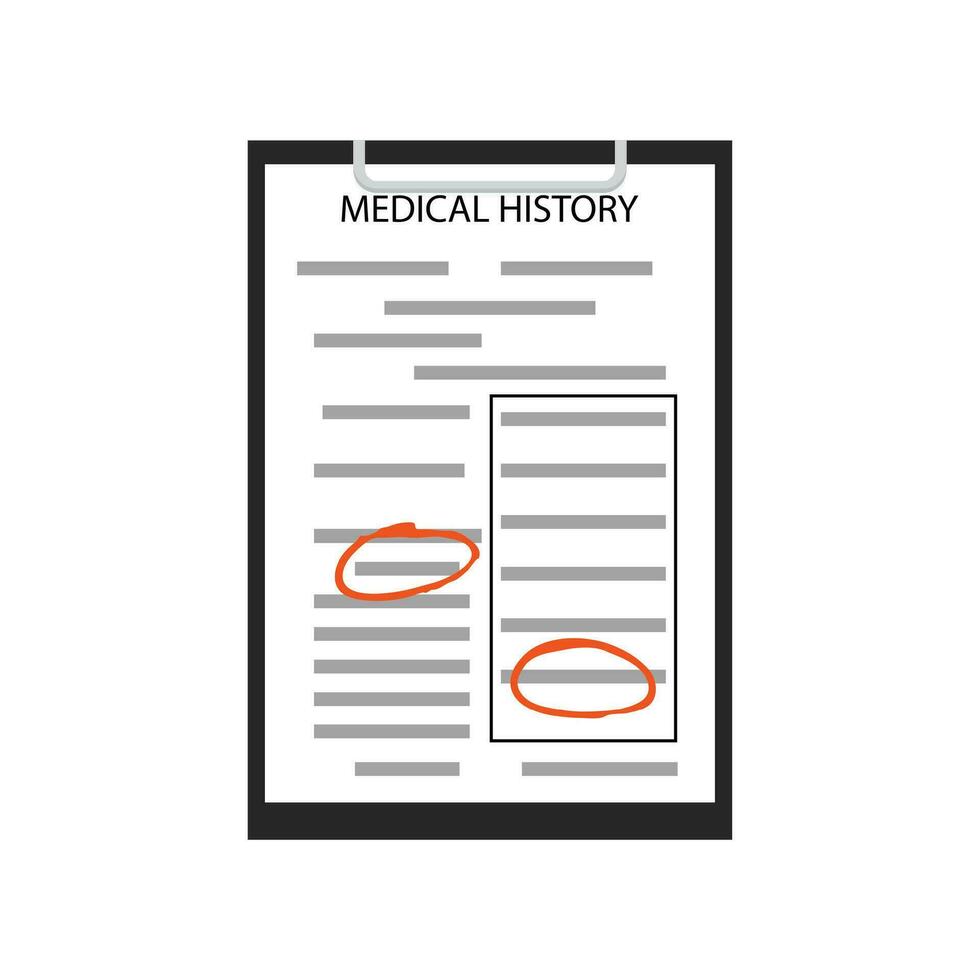 médico historia vector. historia grabar acerca de cuidado de la salud ilustración vector