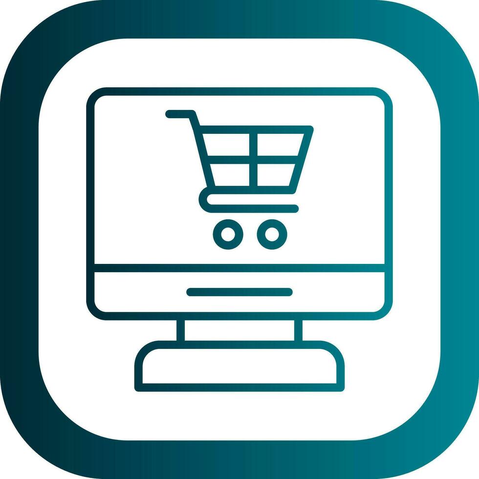 diseño de icono de vector de compras en línea