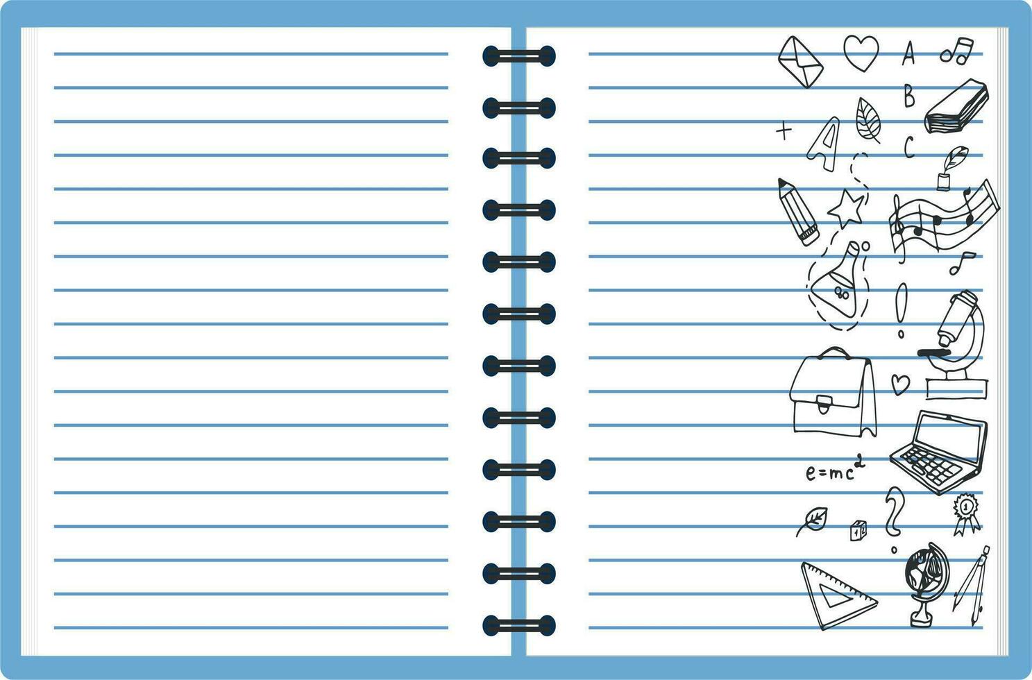 School doodle on notebook page vector background file