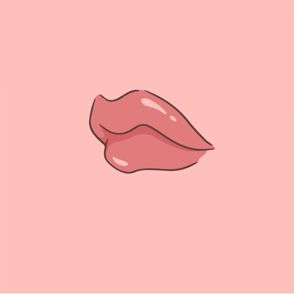 Woman Lips Symbol Icon. Vector Illustration.