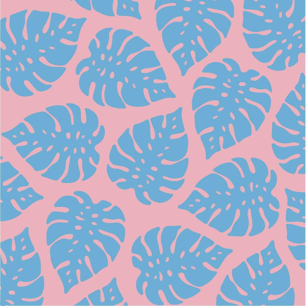 Tropical Leaf Pattern Background. Social Media Post. Botanical Vector Illustration.