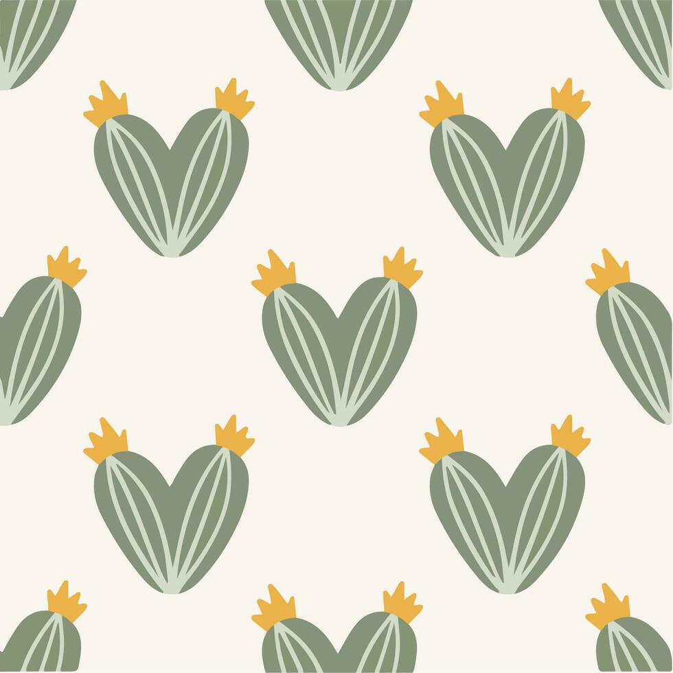 Cactus Pattern Background. Social Media Post. Plant Vector Illustration.
