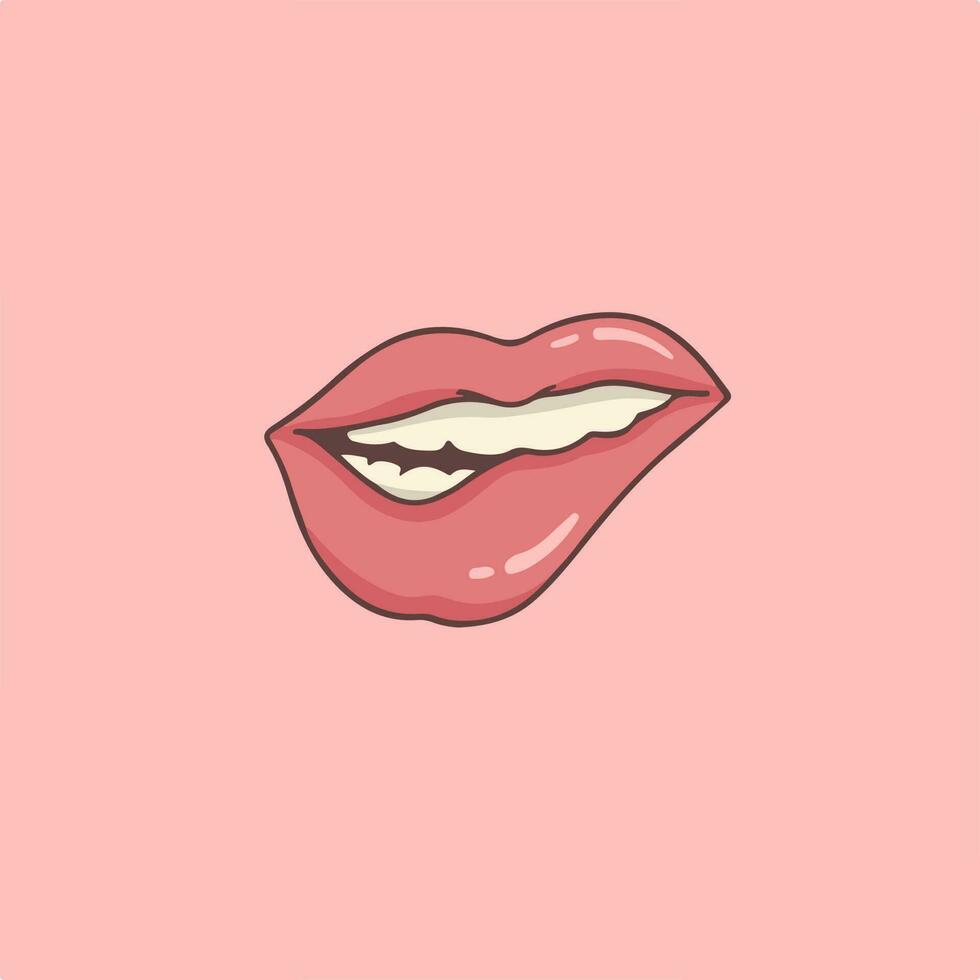 mujer labios símbolo icono. vector ilustración.