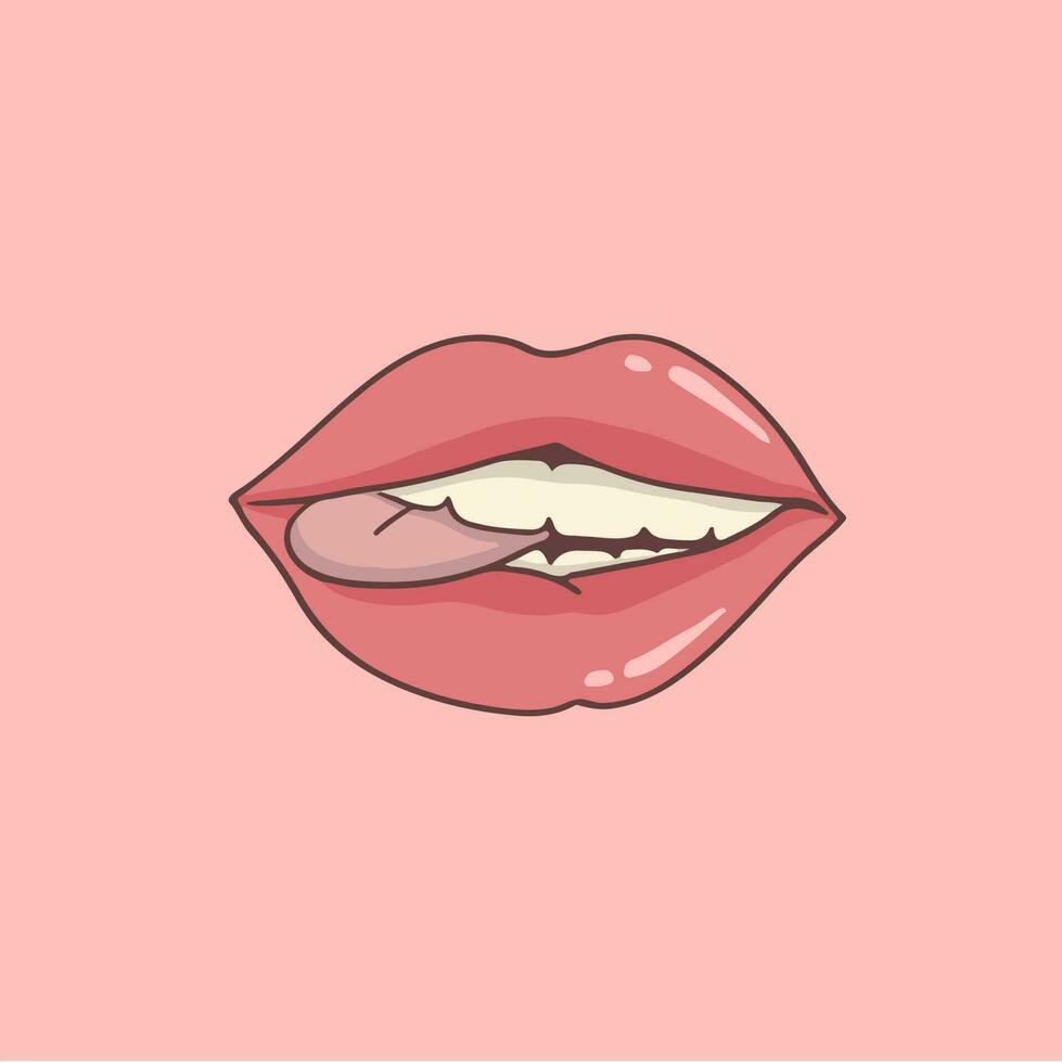 Woman Lips Symbol Icon. Vector Illustration.