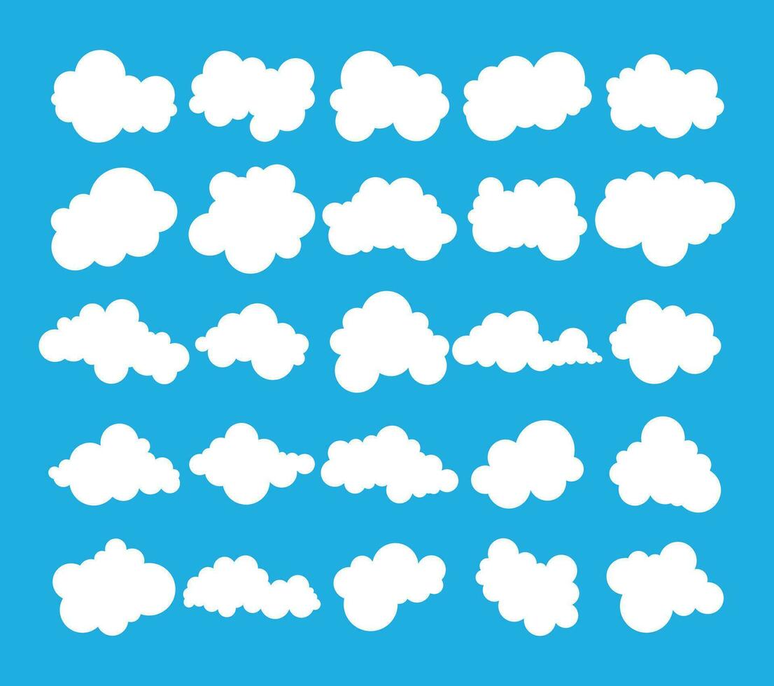conjunto de resumen nube ilustración diseño. moderno plano cielo nube diseño modelo. vector