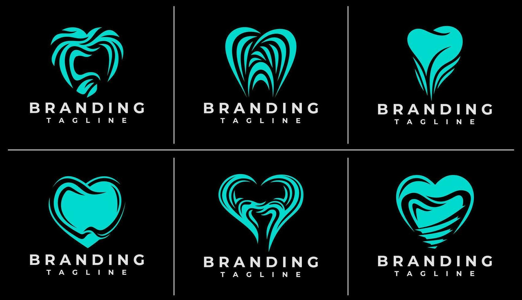 Collection of abstract tooth dental logo design. Modern dentistry logo brand set. vector