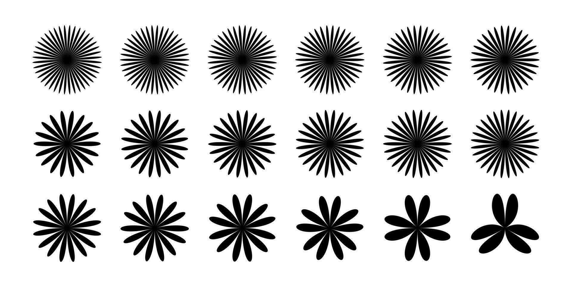Set of geometric petal flower icon logo design. Simple petal floral icon vector. vector