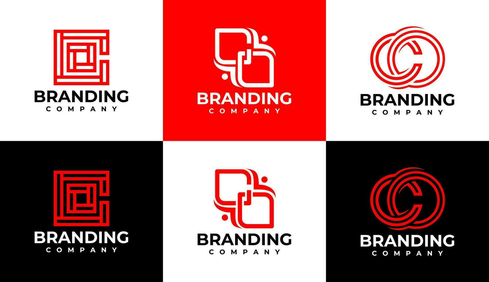 Line business initial C O OC CO logo branding. Simple letter CO logo design. vector