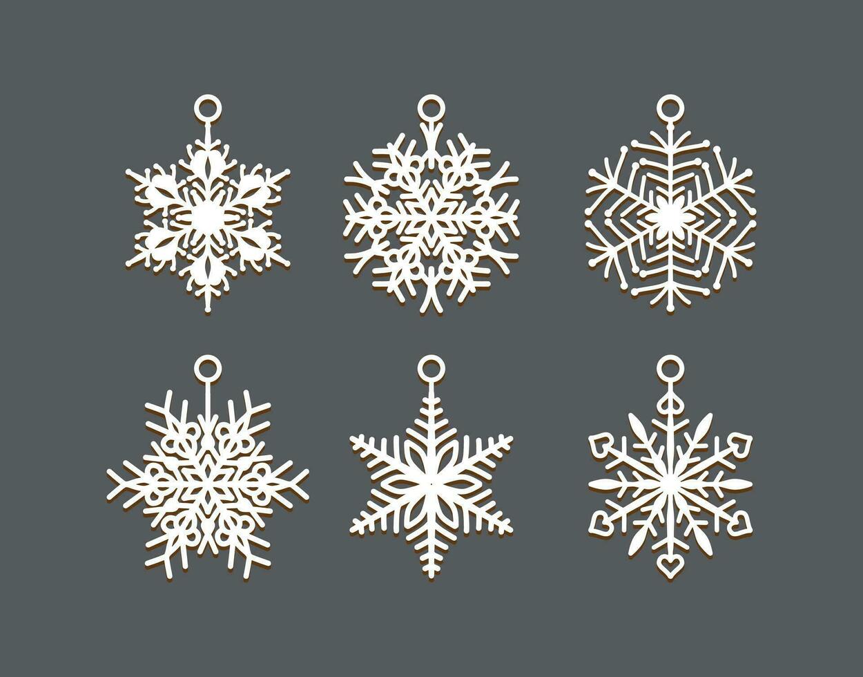 Stunning Laser-Cut snowflake earring design vector