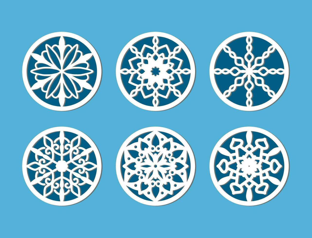 Laser-Cut mandala coaster design vector