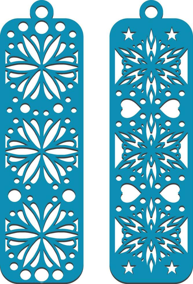 Stunning Laser-Cut Bookmark Designs, flower panel vector