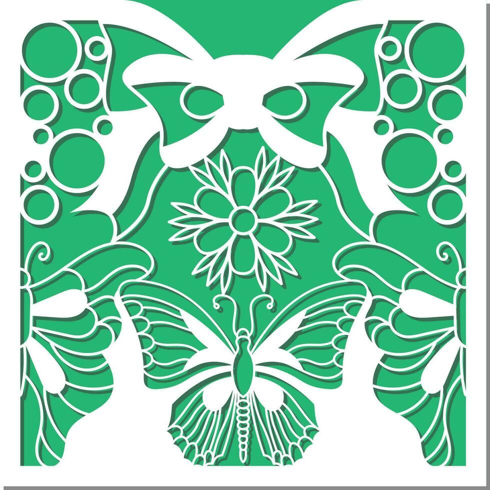 Stunning Laser-Cut Butterfly invitation card, vector