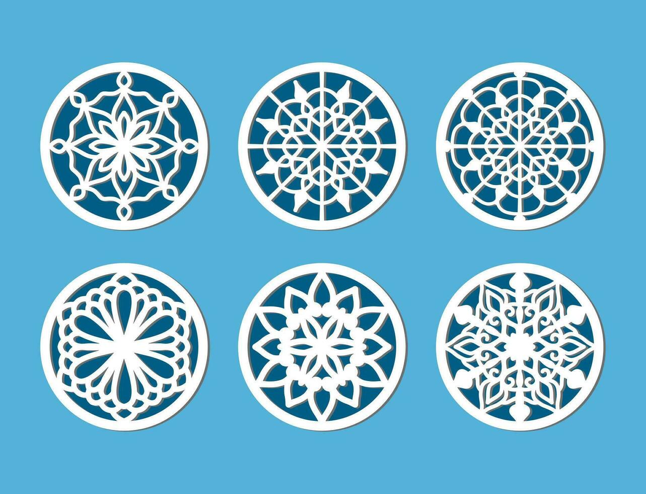 Laser-Cut mandala coaster design vector