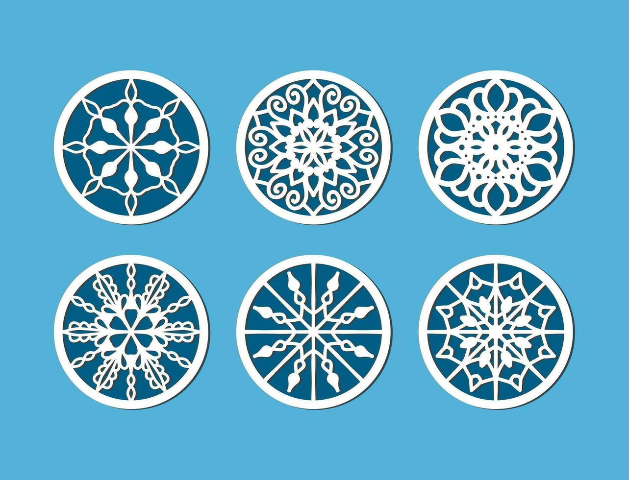 Laser-Cut mandala coaster design vector