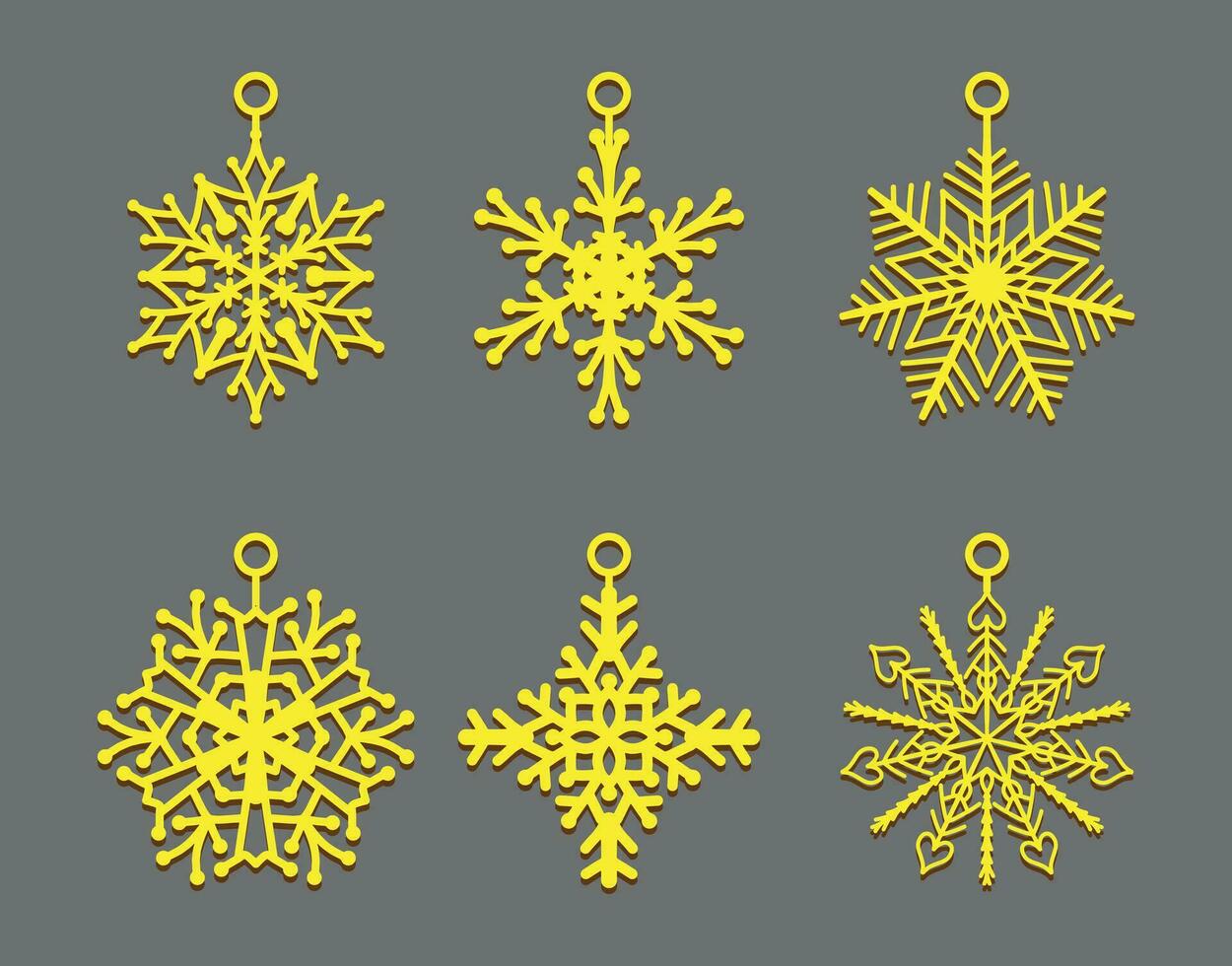 Stunning Laser-Cut snowflake earring design vector