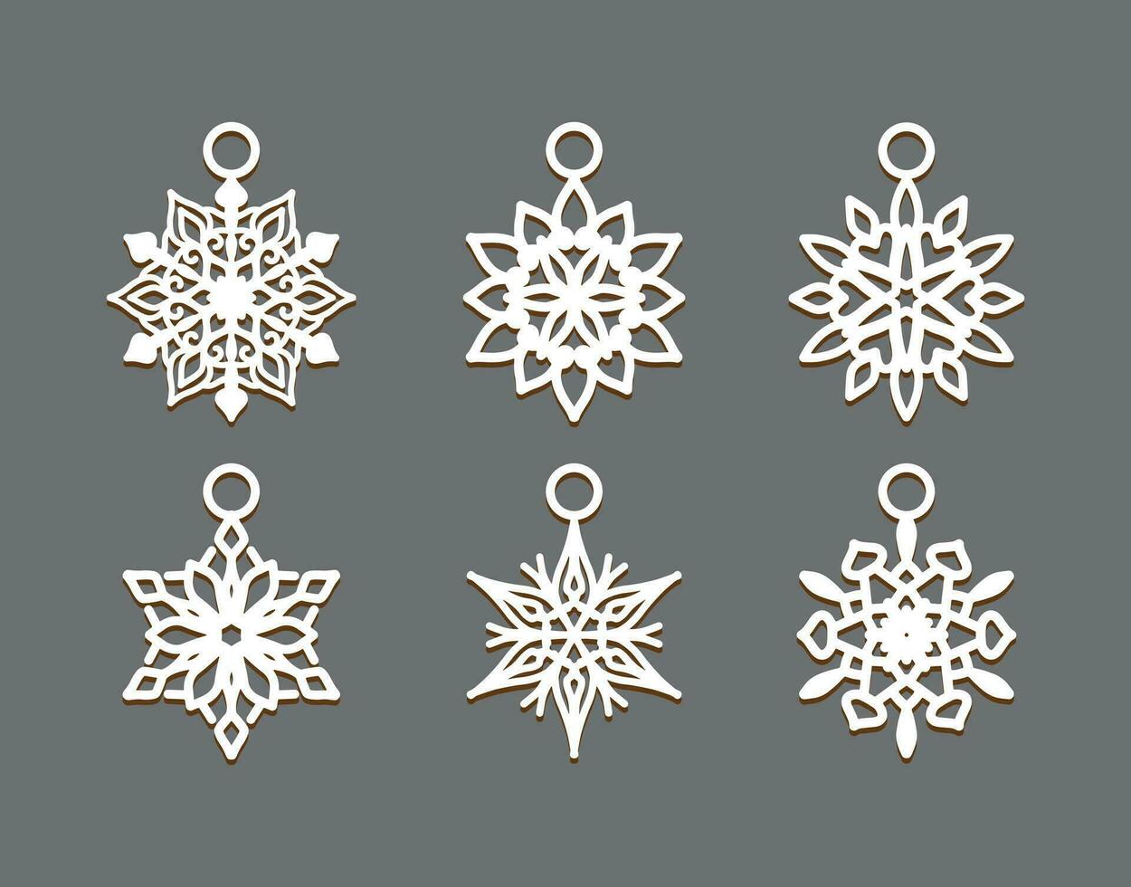 Stunning Laser-Cut snowflake earring design vector