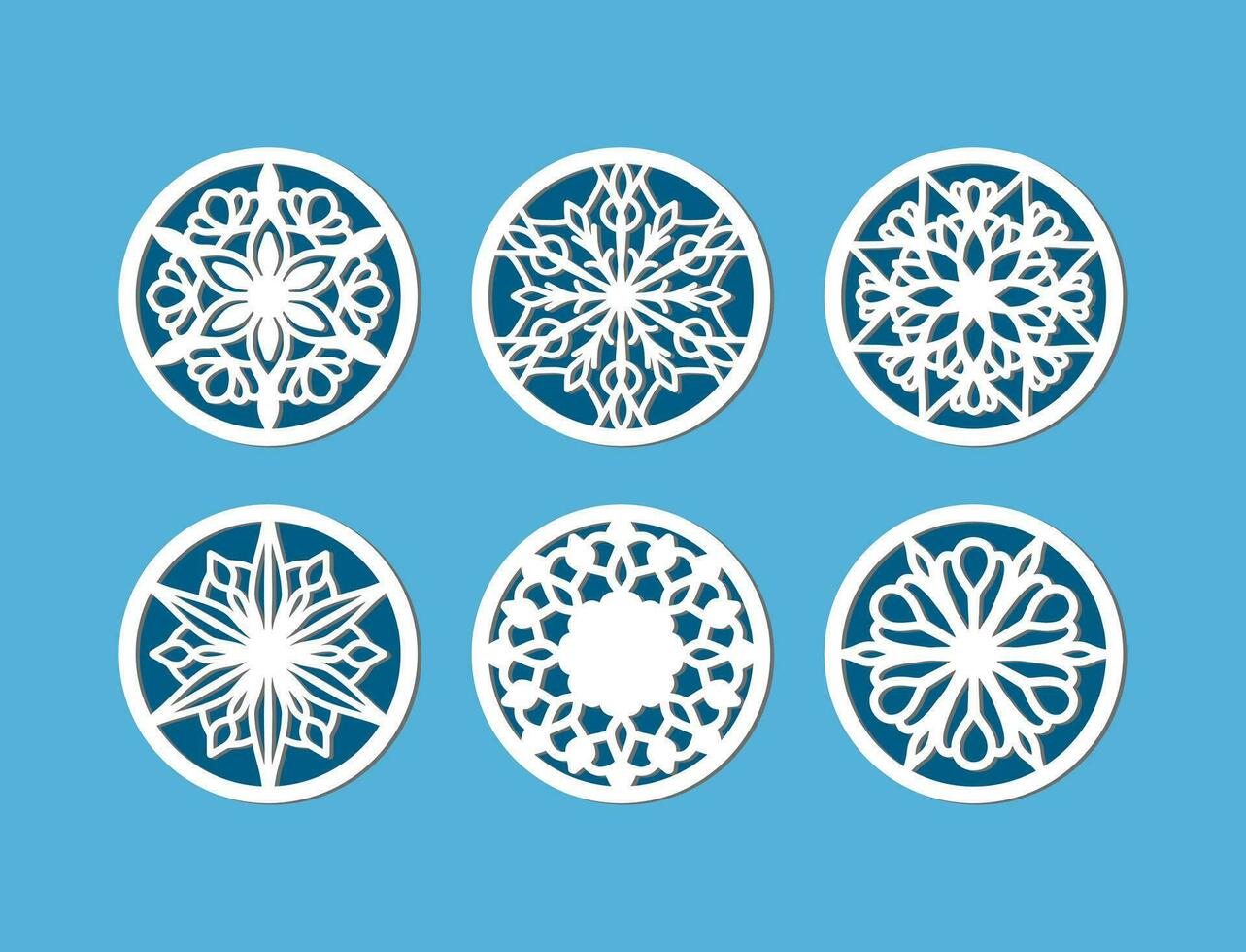 Laser-Cut mandala coaster design vector