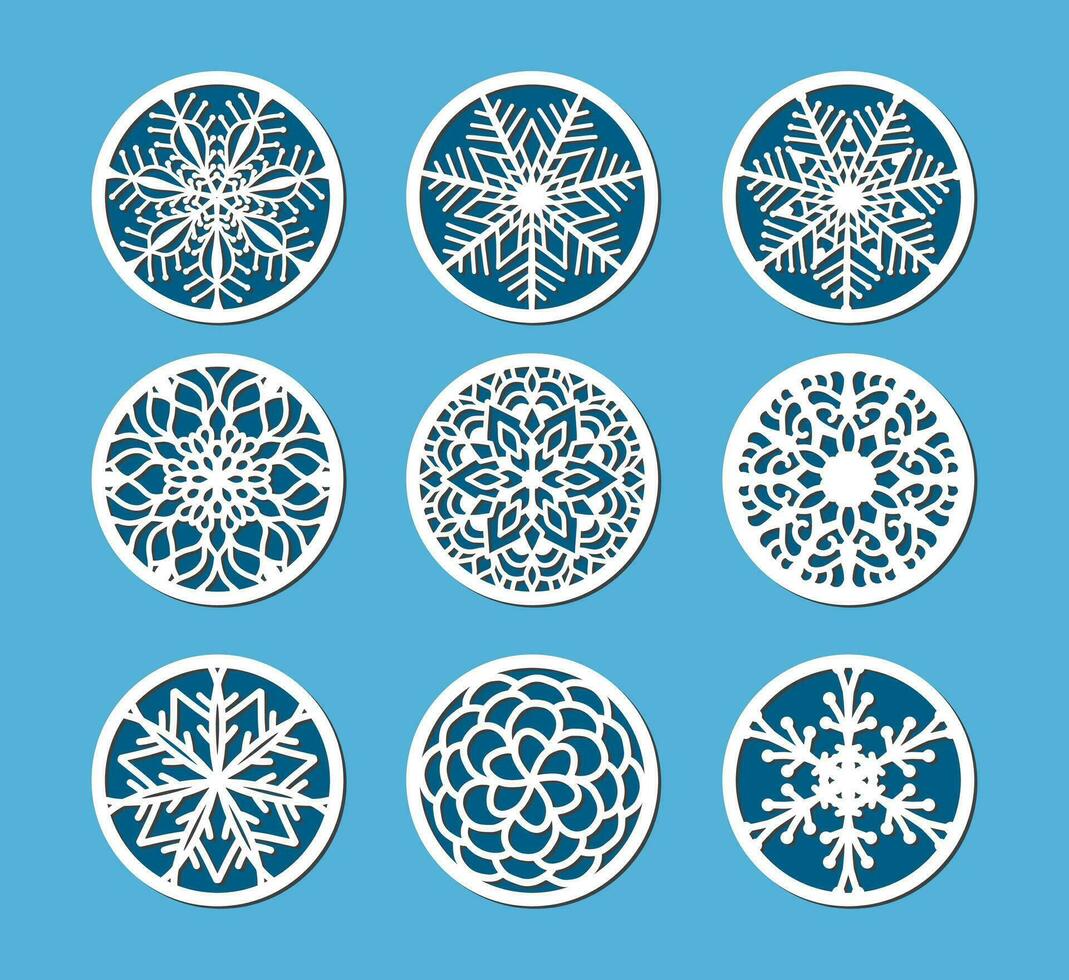 Laser-Cut mandala coaster design vector