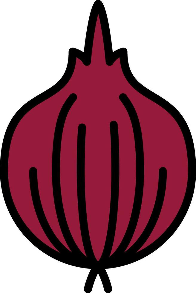 Red Onion Vector Icon Design