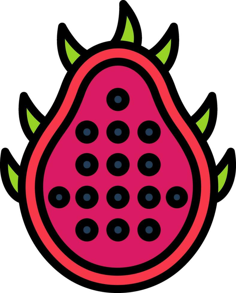 Dragon Fruit Vector Icon Design