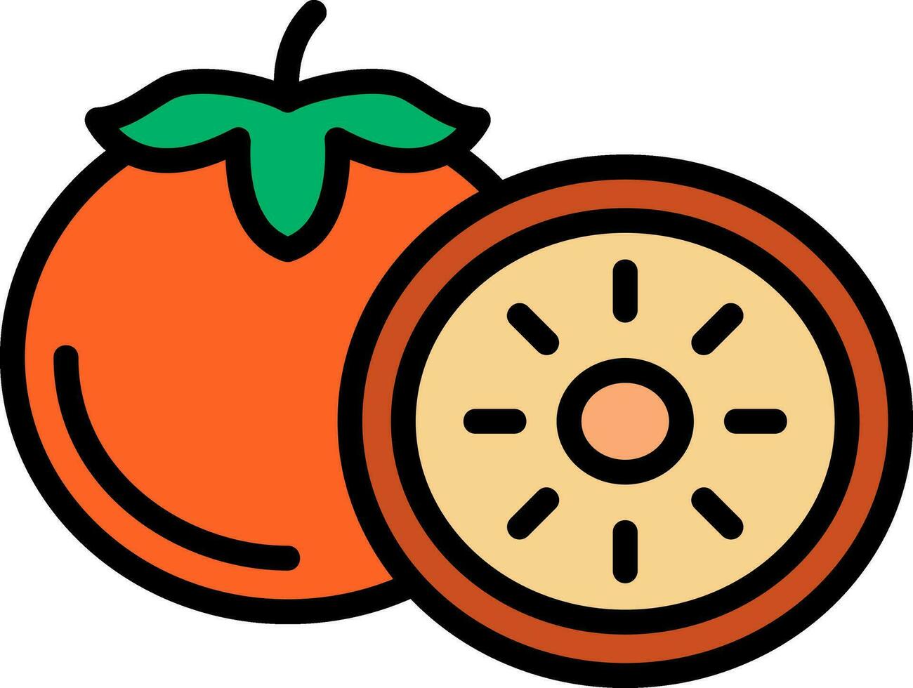 Persimmon Vector Icon Design