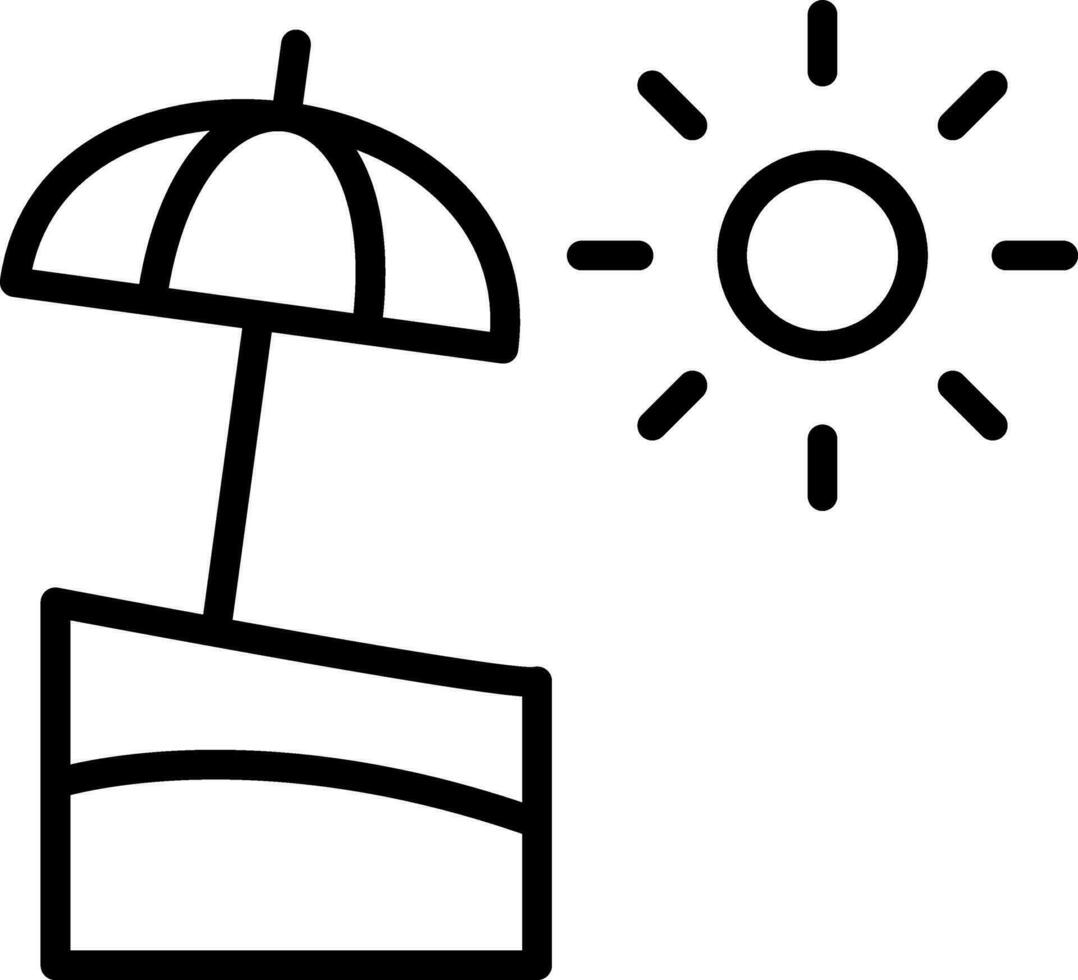 Sun Umbrella  Vector Icon Design