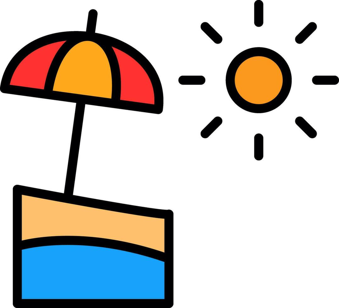 Sun Umbrella  Vector Icon Design