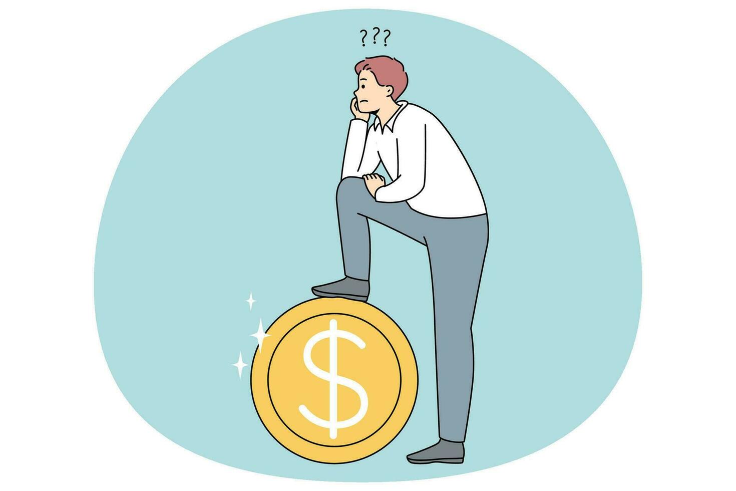 Frustrated Man Thinking Of Financial Problems 26096435 Vector Art At frustrated-man-thinking-of-financial-problems-26096435-vector-art-at