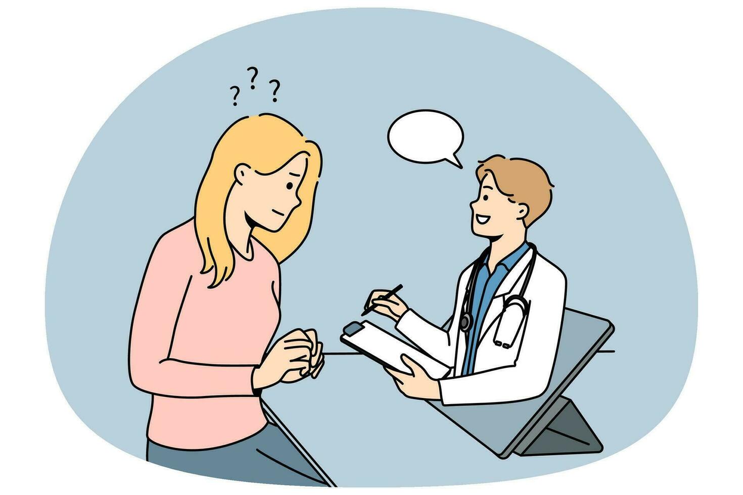 Woman have online consultation with doctor vector