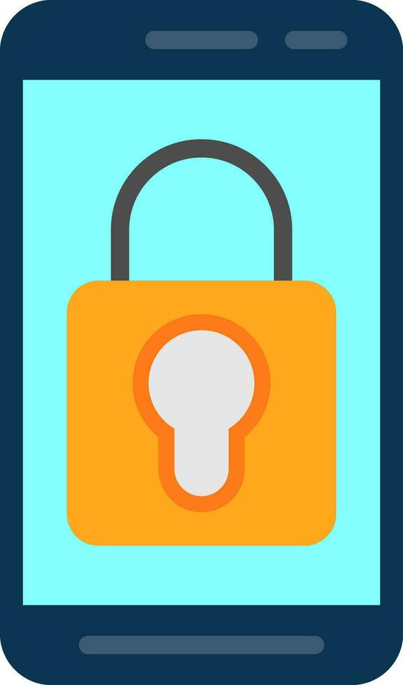 Mobile Lock  Vector Icon Design