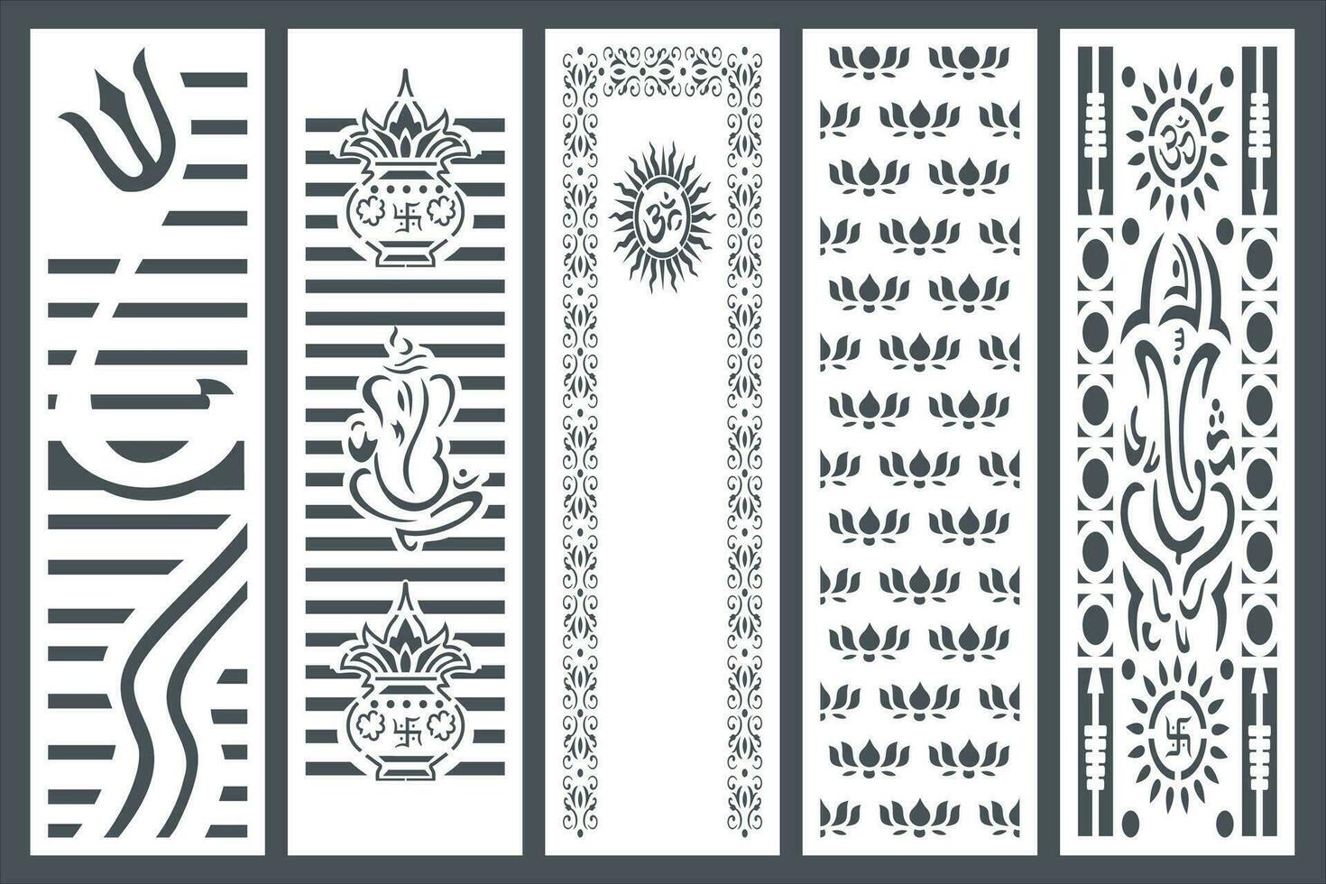 Mandir Temple Jali Design For Home. vector