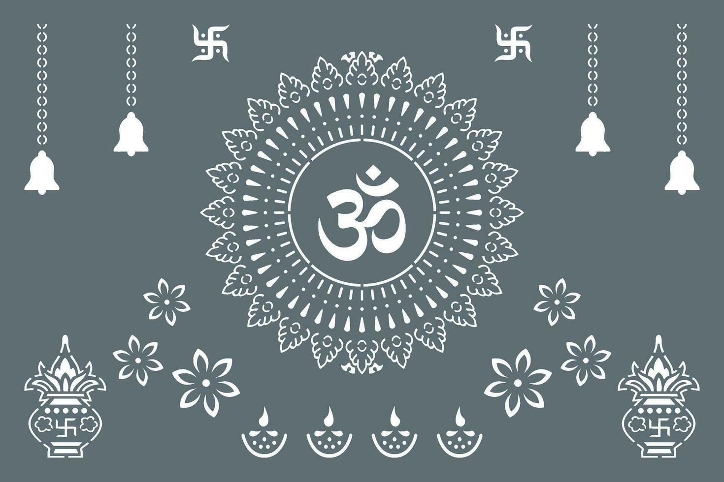 Om Jali Design for mandir, Laser Cutting Design For Mandir or Temple vector