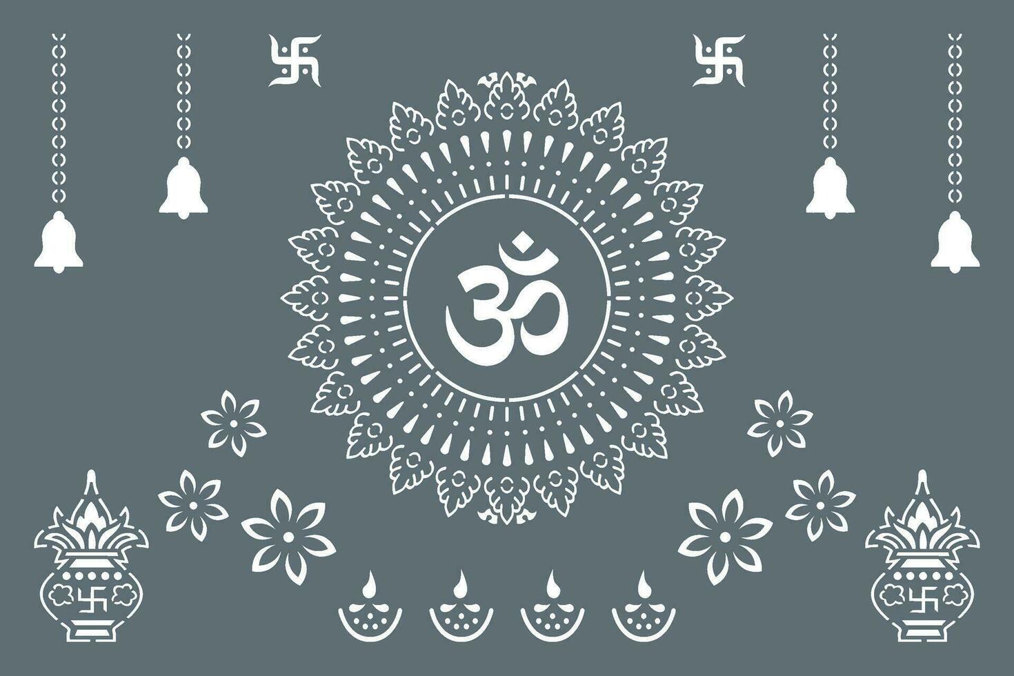 om jali diseño para mandir, láser corte diseño para mandir o templo vector