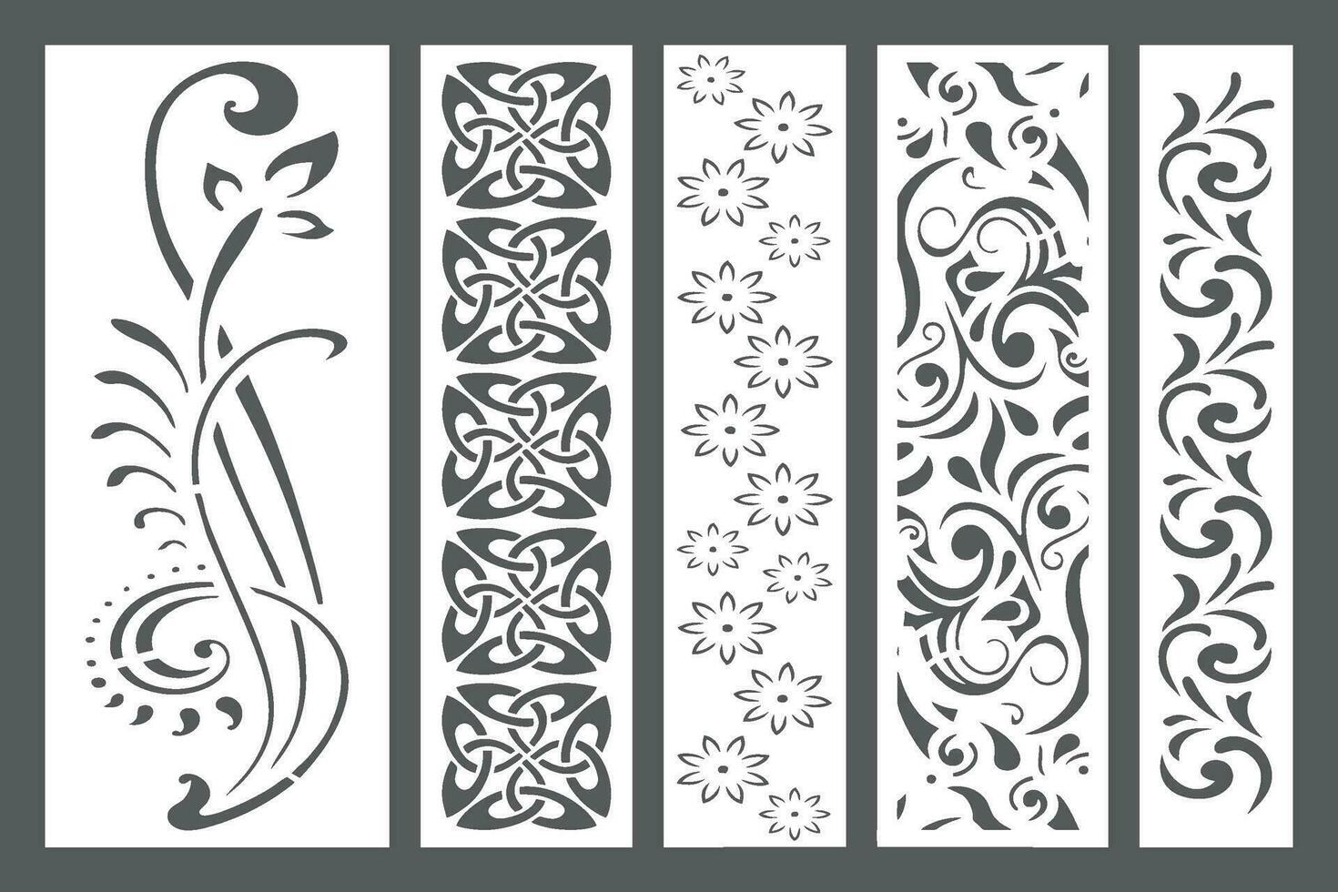 Set Jali Design For jali, Laser, Cnc, Graphic. vector