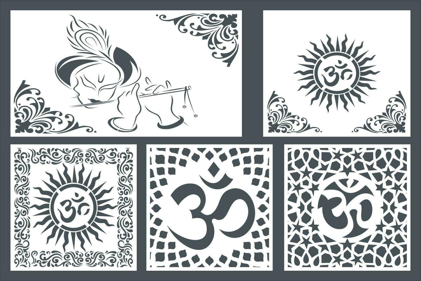 Mandir Temple Jali Design For Home. vector