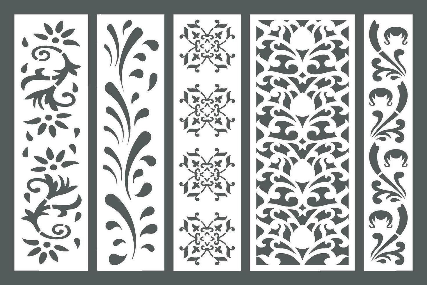 Set Jali Design For jali, Laser, Cnc, Graphic. vector