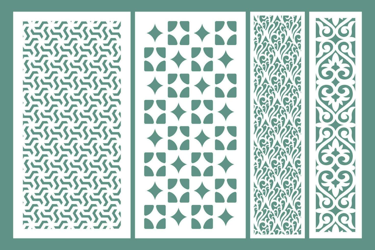 Set Jali Design, Jali Design for Graphic and Plywood, Partition, Cnc Router Design Foamsheet, Acrylic and CNC Machine Cutting, EPS File. vector