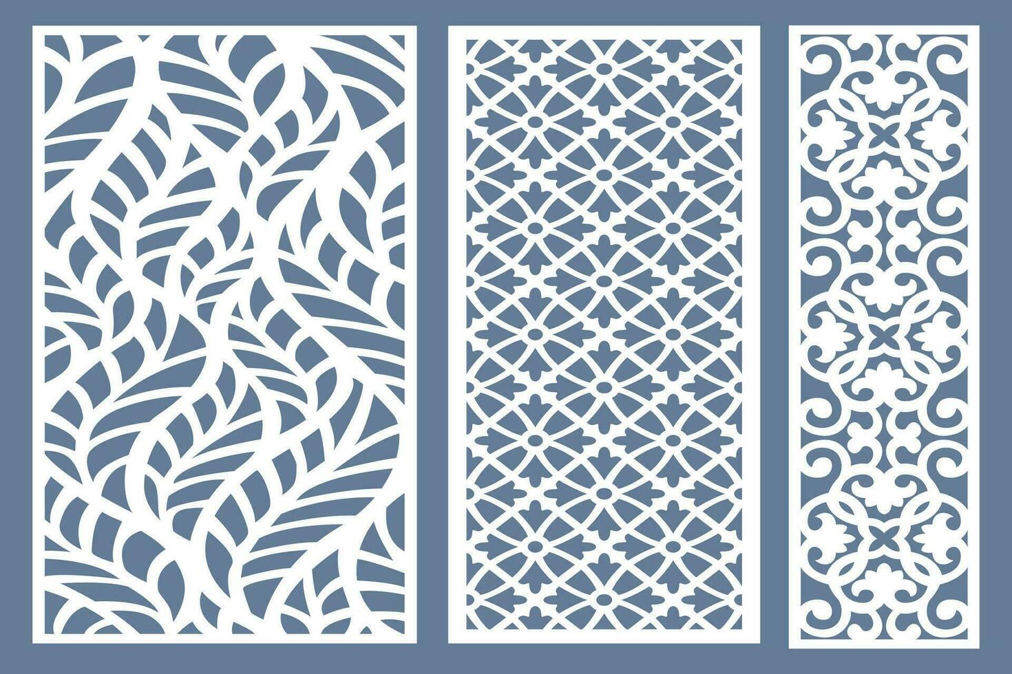 Set Jali Design, Jali Design for Graphic and Plywood, Partition, Cnc Router Design Foamsheet, Acrylic and CNC Machine Cutting, EPS File. vector