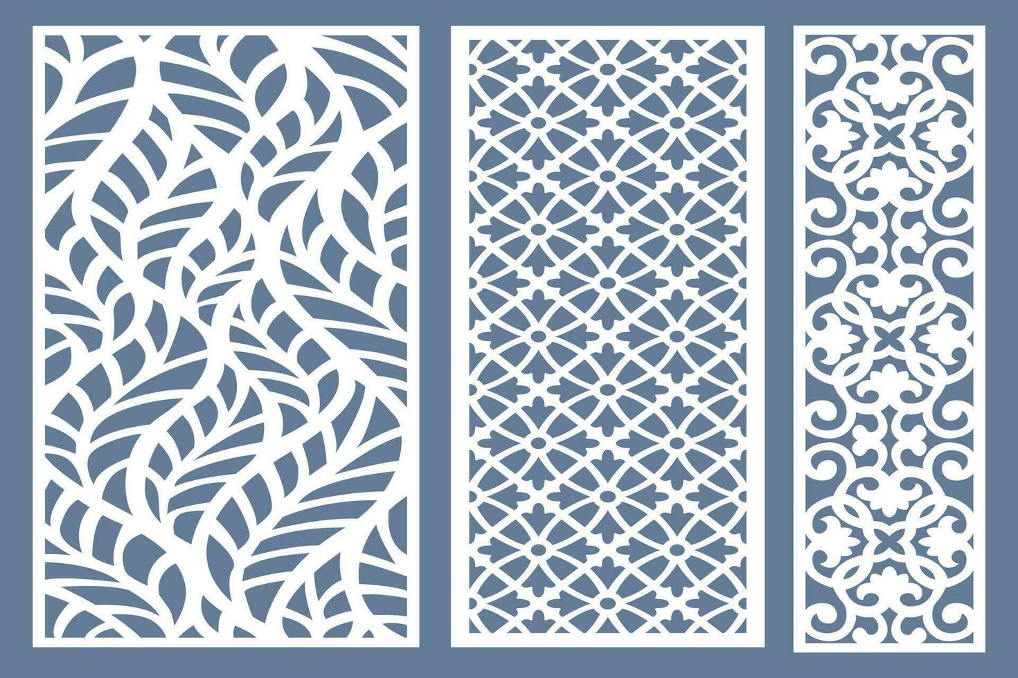 conjunto jali diseño, jali diseño para gráfico y madera contrachapada, dividir, cnc enrutador diseño hoja de espuma, acrílico y cnc máquina corte, eps archivo. vector