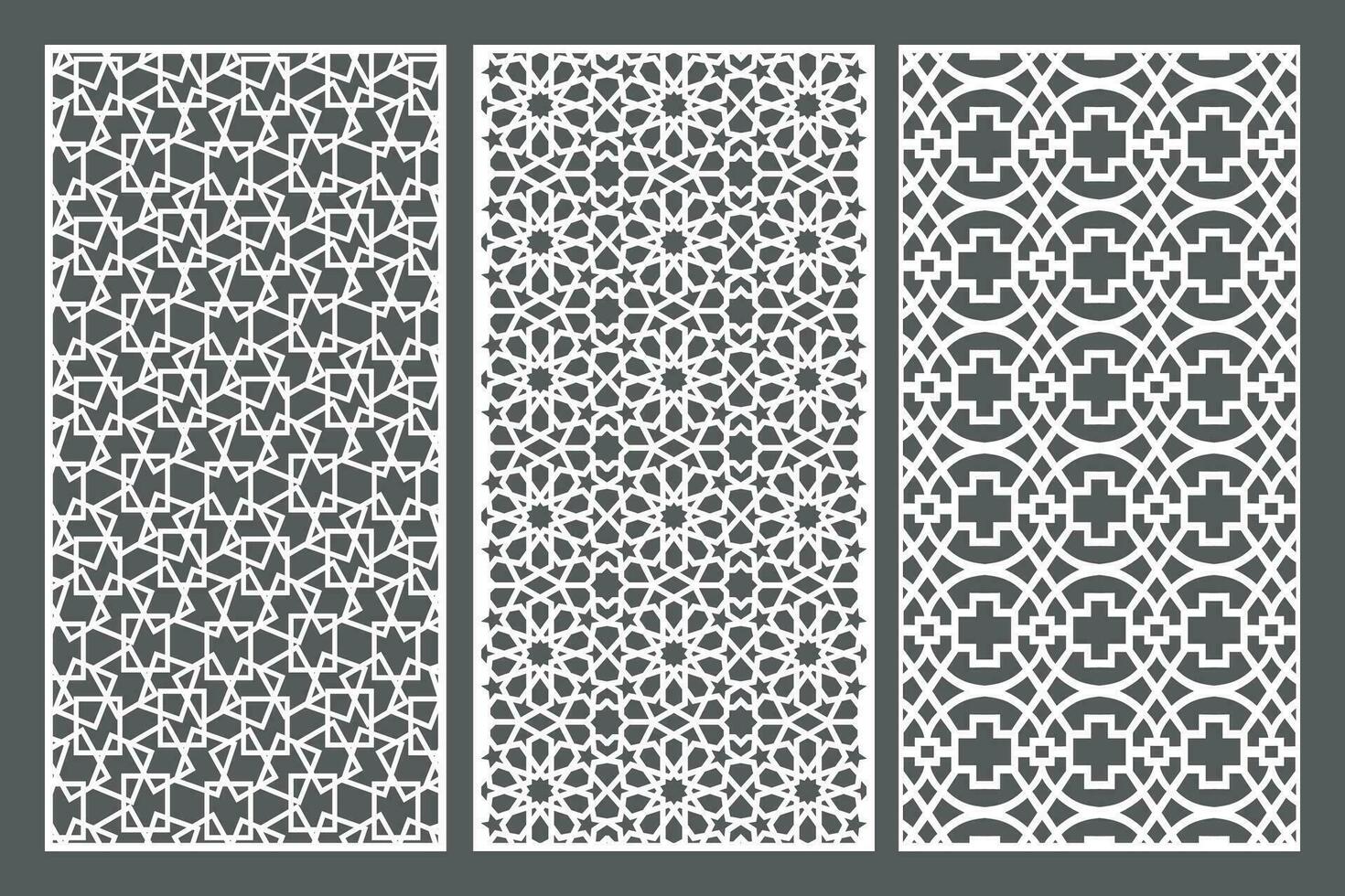 Set Jali Design For jali, Laser, Cnc, Graphic. vector